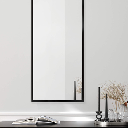 Lustro w ramie drewnianej czarny mat wiszące LUCA LU-878