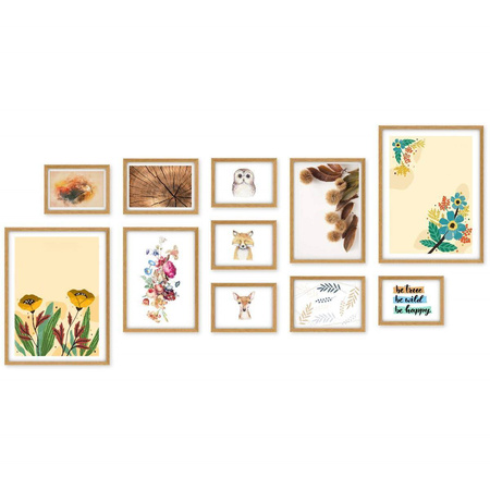 Zestaw jasnobrązowych ramek na 11 zdjęć PINIA 00 GF0005