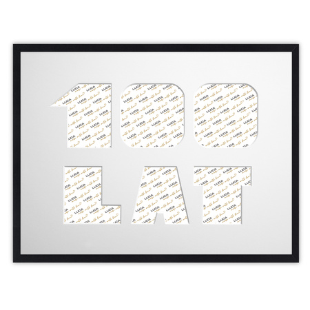 Ramka na URODZINY w kolorze czarnym. Ramka z passe partout o rozmiarze 30x40 cm