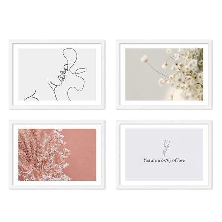 Zestaw białych ramek na 4 zdjęcia PINIA 1 GF0016