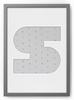 Ramka LITERKA "S" Szara. Ramka z passe partout o rozmiarze 21x30 cm