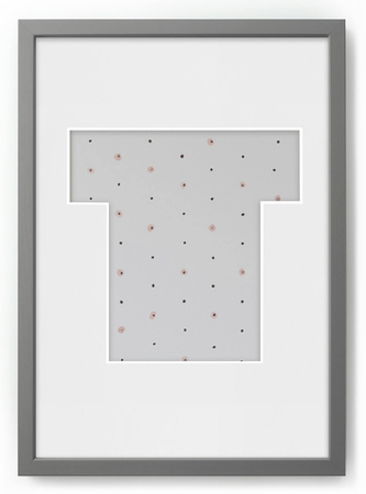 Ramka LITERKA "T" Szara. Ramka z passe partout o rozmiarze 21x30 cm