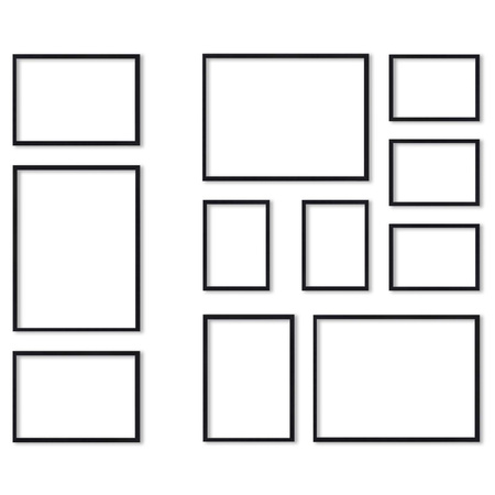 Zestaw czarnych ramek na 11 zdjęć PINIA 2 GF0038