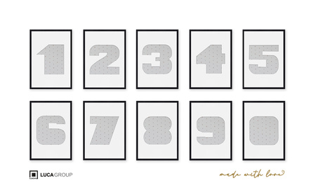 Ramka CYFERKA "9" Czarna. Ramka z passe partout o rozmiarze 21x30 cm