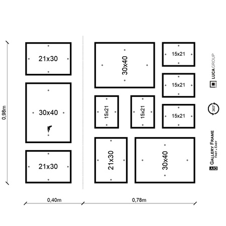 Zestaw naturanych ramek na 11 zdjęć PINIA 00 GF0038