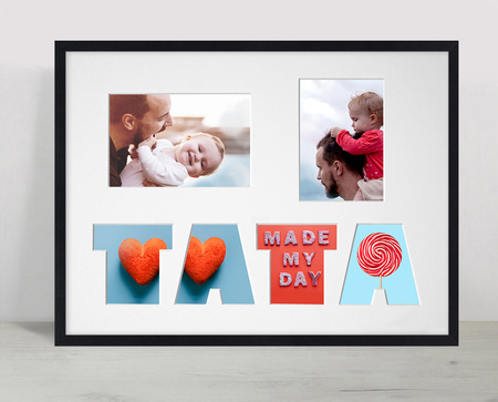 Ramka na zdjęcia TATA czarna. Ramka z passe partout o rozmiarze 30x40 cm