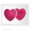 Ramka na zdjęcia 2 SERCA białe. Ramka z passe partout o rozmiarze 30x40 cm