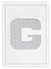Ramka LITERKA "G" biała. Ramka z passe partout o rozmiarze 21x30 cm
