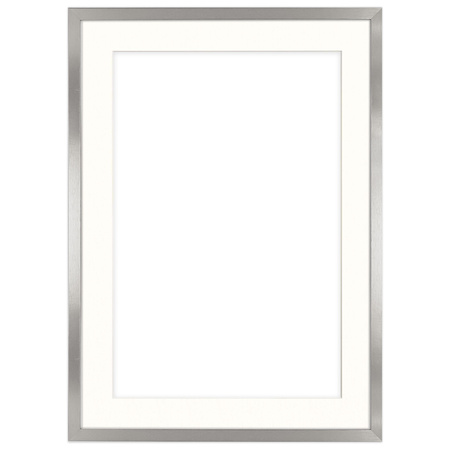 Ramka srebrna HEN PASS S z passe-partout – rozmiar 50x70 cm (okienko 40x60 cm)