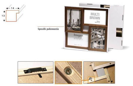 Multirama MULTI BROWN 41 ramka na 4 zdjęcia