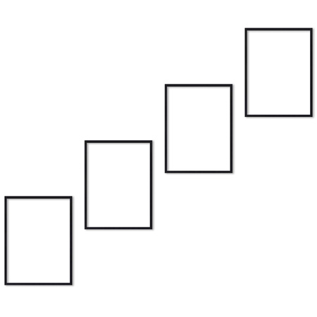 Zestaw czarnych ramek na 4 zdjęć PINIA 2 GF0034 R