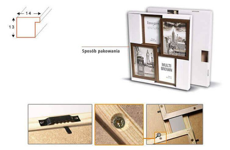 Multirama MULTI BROWN 42 ramka na 4 zdjęcia