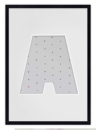 Ramka LITERKA "A" czarna - Ramka z passe partout o rozmiarze 21x30 cm