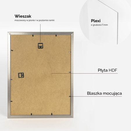 Pakiet 3 szt. srebrnych ramek HEN S 30x40 cm