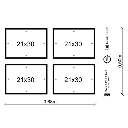 Zestaw brązowych ramek na 4 zdjęcia PINIA 3 GF0016