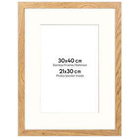 Ramka naturalna HEN PASS 01 z passe-partout – rozmiar 30x40 cm (21x30 cm)