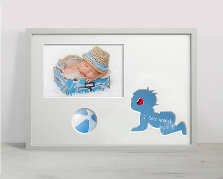 Ramka na zdjęcia do pokoju dziecięcego biała. Ramka z passe partout o rozmiarze 21x30 cm