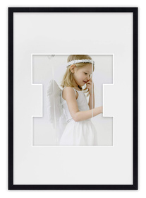 Ramka LITERKA "I" czarna. Ramka z passe partout o rozmiarze 21x30 cm