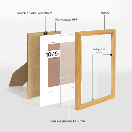 Pakiet ramek drewnianych 5 szt. PINIA 0 10x15 cm