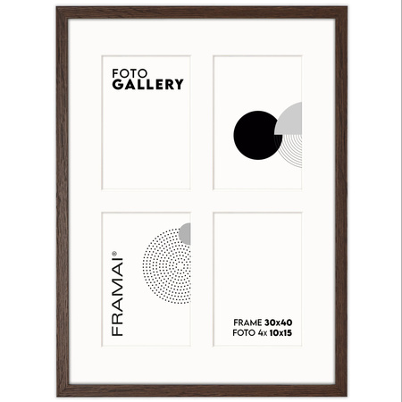 Foto Galeria 30x40 cm brązowa - ramka z passe partout na 4 zdjęcia 10x15 cm