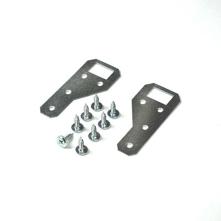 Stalowa płytka wieszakowa zestaw z wkrętami, zawieszka na lewą i prawą stronę.