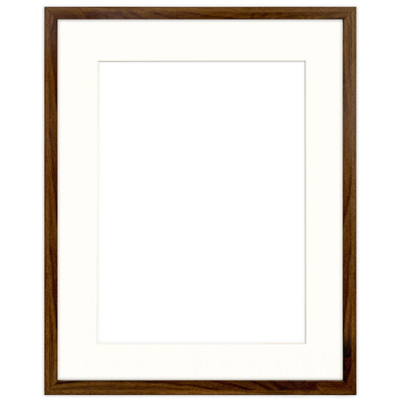 Ramka brązowa HEN PASS 4 z passe-partout – rozmiar 40x50 cm (okienko 30x40 cm)