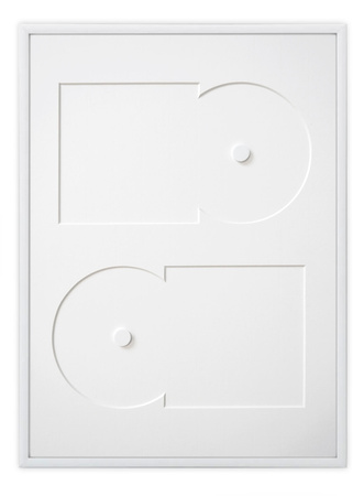 Ramka na 2 płyty CD w kolorze białym. Ramka aluminiowa o rozmiarze 30x40 cm