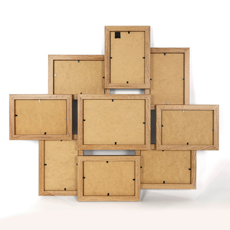 Multirama na 9 zdjęć MULTI HEN 01 ramka na zdjęcia w kolorze dębowym