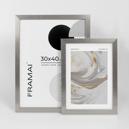 Pakiet 3 szt. srebrnych ramek HEN S 30x40 cm
