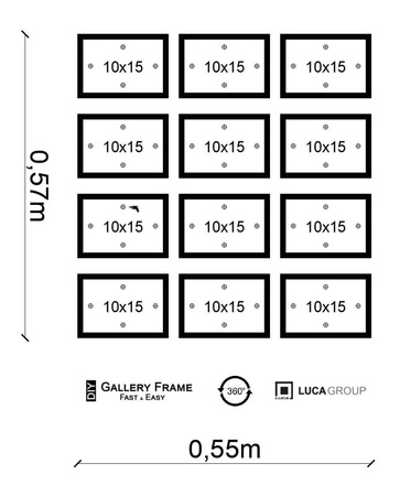Zestaw naturanych ramek na 12 zdjęć PINIA 00 GF0026