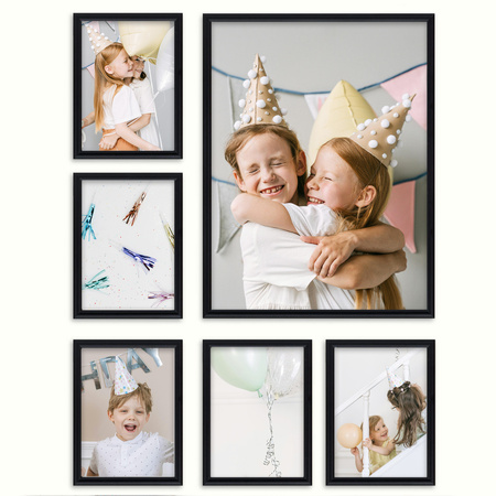 Zestaw czarnych ramek na 6 zdjęć HIT 02 GF0002