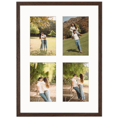Foto Galeria 30x40 cm brązowa - ramka z passe partout na 4 zdjęcia 10x15 cm