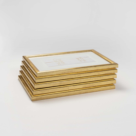Pakiet złotych ramek drewnianych 5szt 10x15 cm HIT 1 Z