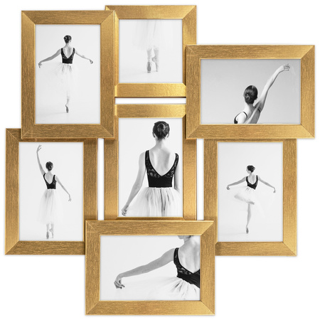 Multirama na 7 zdjęć MULTI HEN Z ramka na zdjęcia - złota