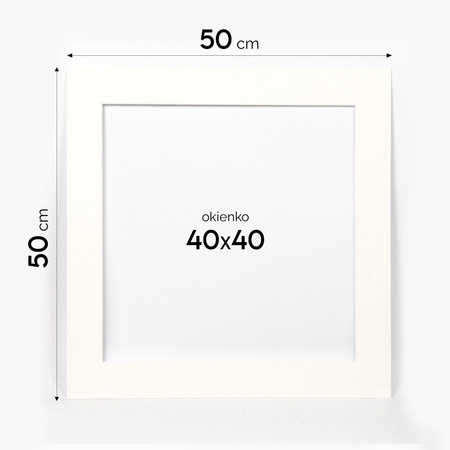 Passe partout 50x50 cm (40x40 cm) LUCA Q5102 SNOW WHITE BIAŁY