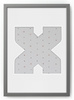 Ramka LITERKA "X" Szara. Ramka z passe partout o rozmiarze 21x30 cm