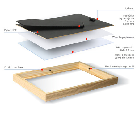 Ramka na zdjęcia LOVE - jasne drewno. Ramka z passe partout o rozmiarze 30x40 cm
