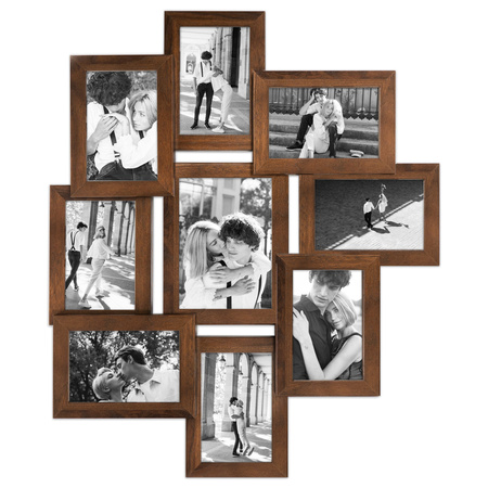 Multirama na 9 zdjęć MULTI HEN 4 ramka na zdjęcia w kolorze brązowym