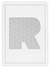 Ramka LITERKA "R" Biała. Ramka z passe partout o rozmiarze 21x30 cm