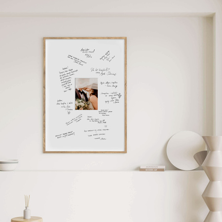 Ramka na weselną pamiątkę z passe partout 50x70 cm - kolor dąb