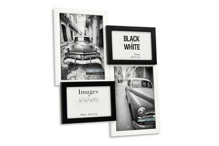 Multirama MULTI BLACK AND WHITE 44 ramka na 4 zdjęcia