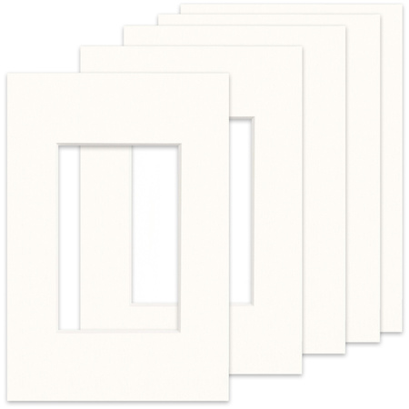 Pakiet 5 szt. Passe Partout 10x15 (6x9) LUCA Q5102 SNOW WHITE BIAŁY