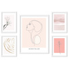 Zestaw plakatów Rose Quartz + zestaw ramek z litego drewna w kolorze białym