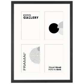 Foto Galeria 30x40 cm czarna - ramka z passe partout na 4 zdjęcia 10x15 cm