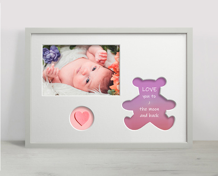 Ramka na zdjęcia do pokoju dziecięcego biała. Ramka z passe partout o rozmiarze 21x30 cm