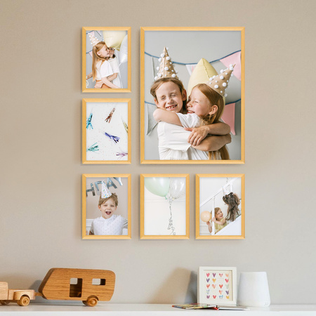 Zestaw naturalnych ramek na 6 zdjęć HIT 0 GF0002