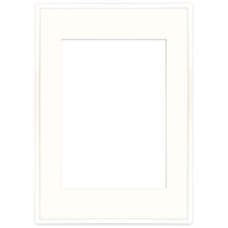 Ramka biała HEN PASS 1 z passe-partout – rozmiar 70X100 cm (okienko 50x70 cm)