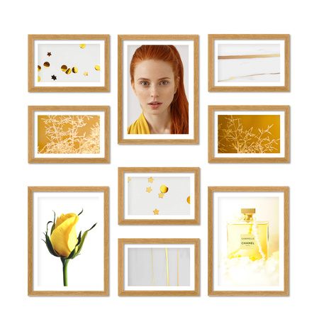 Zestaw naturanych ramek na 9 zdjęć PINIA 00 GF0027