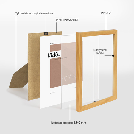 Pakiet ramek drewnianych 5 szt. PINIA 0 13x18 cm
