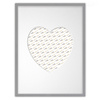 Ramka SERCE - szare - Ramka z passe partout o rozmiarze 30x40 cm